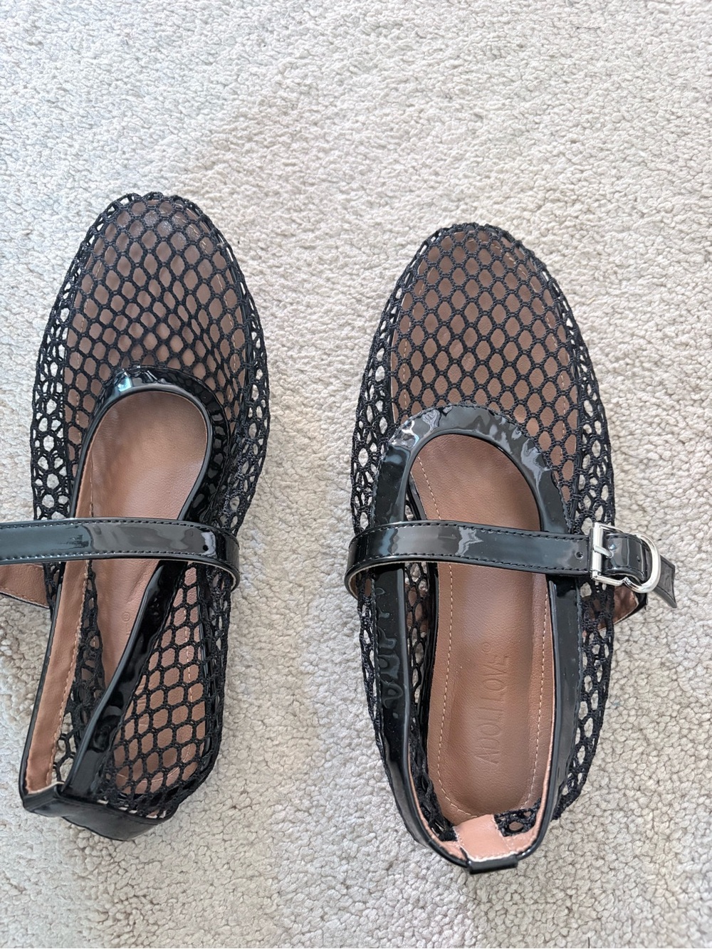 Mesh Mary Jane Flats in Black - Female Shoes